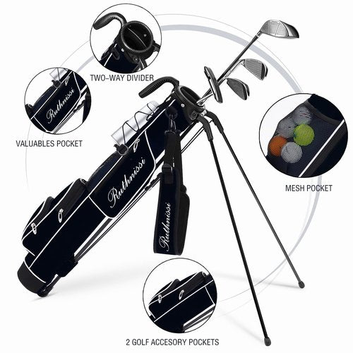 Golf Stand Bag, Lightweight Golf Easy Carry Bag with Padded Strap，Durable Pitch n Putt Golf Bag, Practice Ranger Sunday Golf Bag for Men&Women