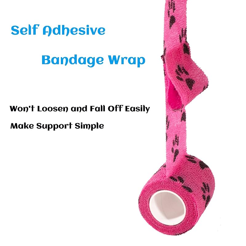 Self-Adherent Bandages for Pets - 20 Rolls Vet Wrap, 2"/3" Mixed, Elastic Wound Tape