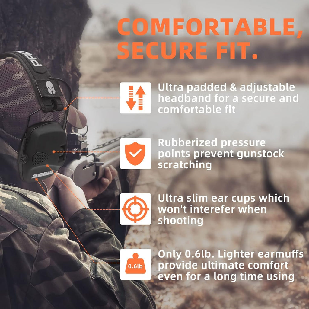 PROHEAR 066 Electronic Ear Protection - Built-In RH08 Walkie Talkie for Clear Communication