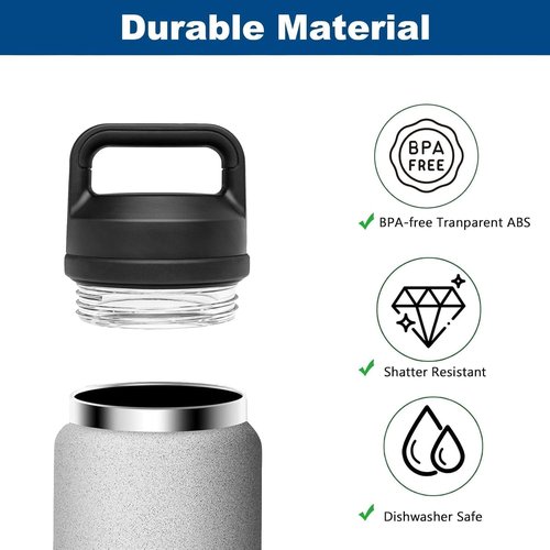 Alrens Chug Cap Replacement for Yeti Rambler Bottles - Durable Screw Top Lid | Fits 18/26/36/46/64 oz, Dishwasher-Safe