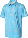 Skiennix Golf Shirts for Men - Dry Fit Performance Short Sleeve Polo | Moisture-Wicking Print