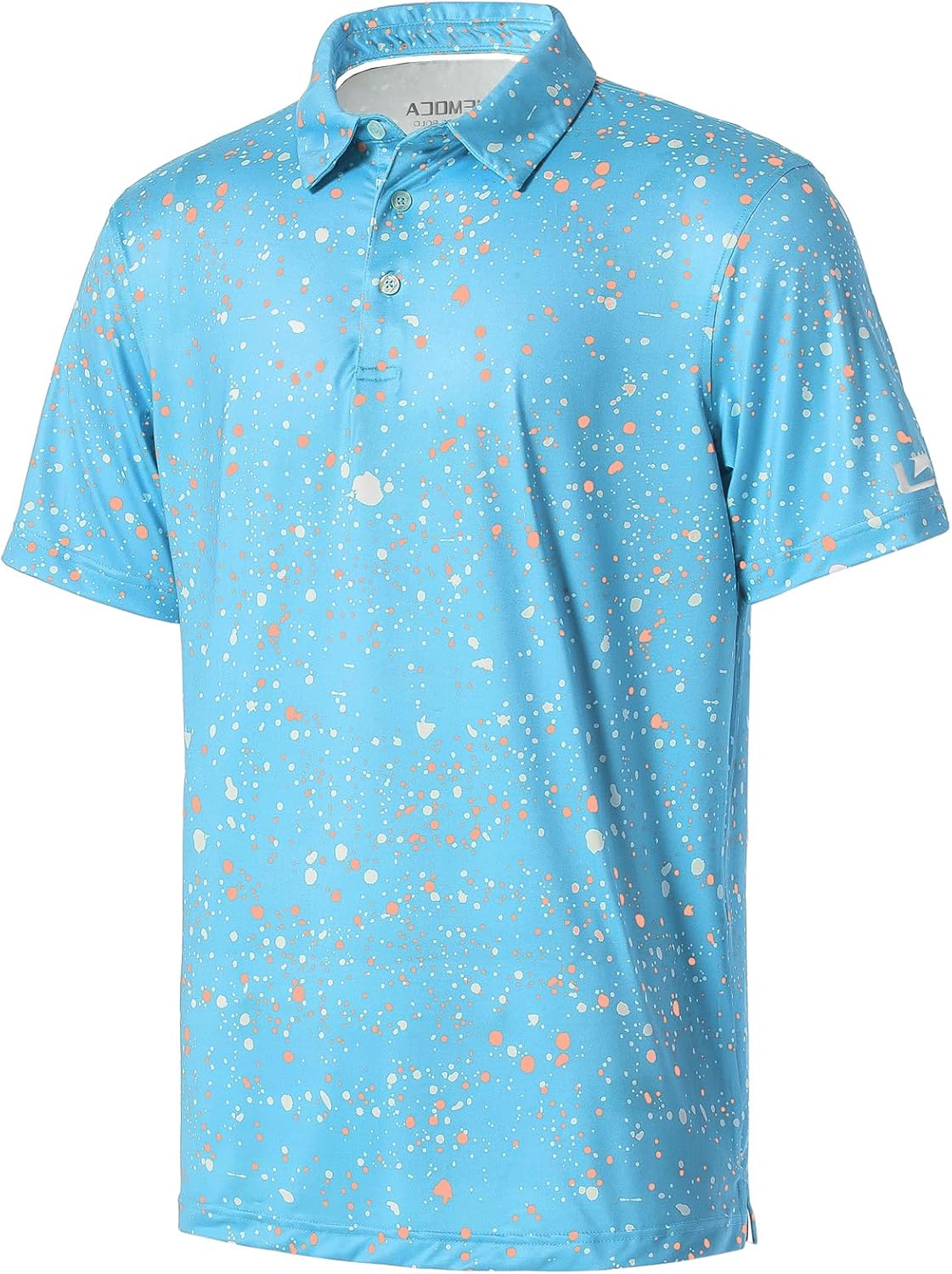 Skiennix Golf Shirts for Men - Dry Fit Performance Short Sleeve Polo | Moisture-Wicking Print