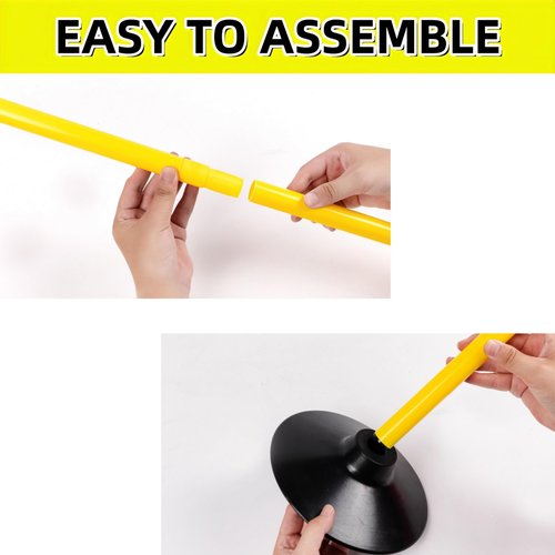 4 Pack Soccer Agility Training Poles, 5 FT Adjustable Speed and Agility Training Equipment for Football/Basketball/ Dog Practice, Bending Poles for Horses with Rubber Bases and Carry Bag (Yellow)