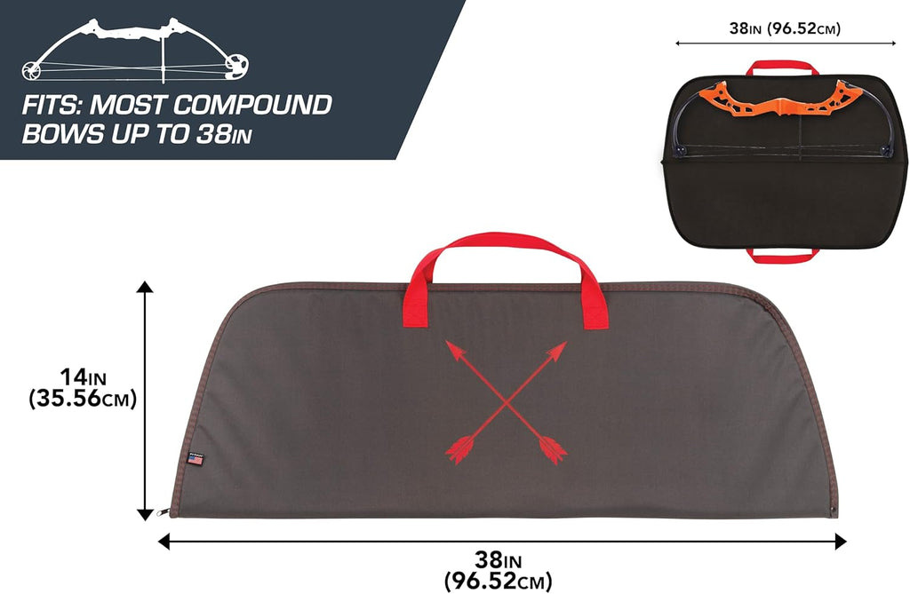 Titan™ Youth Bow Case - Durable Recurve & Compound Design | 38"L x 18.5"W, Gray/Red