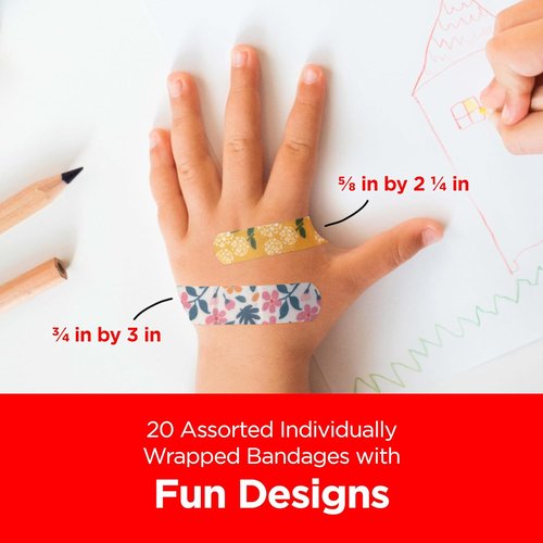 BAND-AID Brand Children's Bandages | Fun Minecraft Designs for Wound Care | 20 Count Assorted Sizes