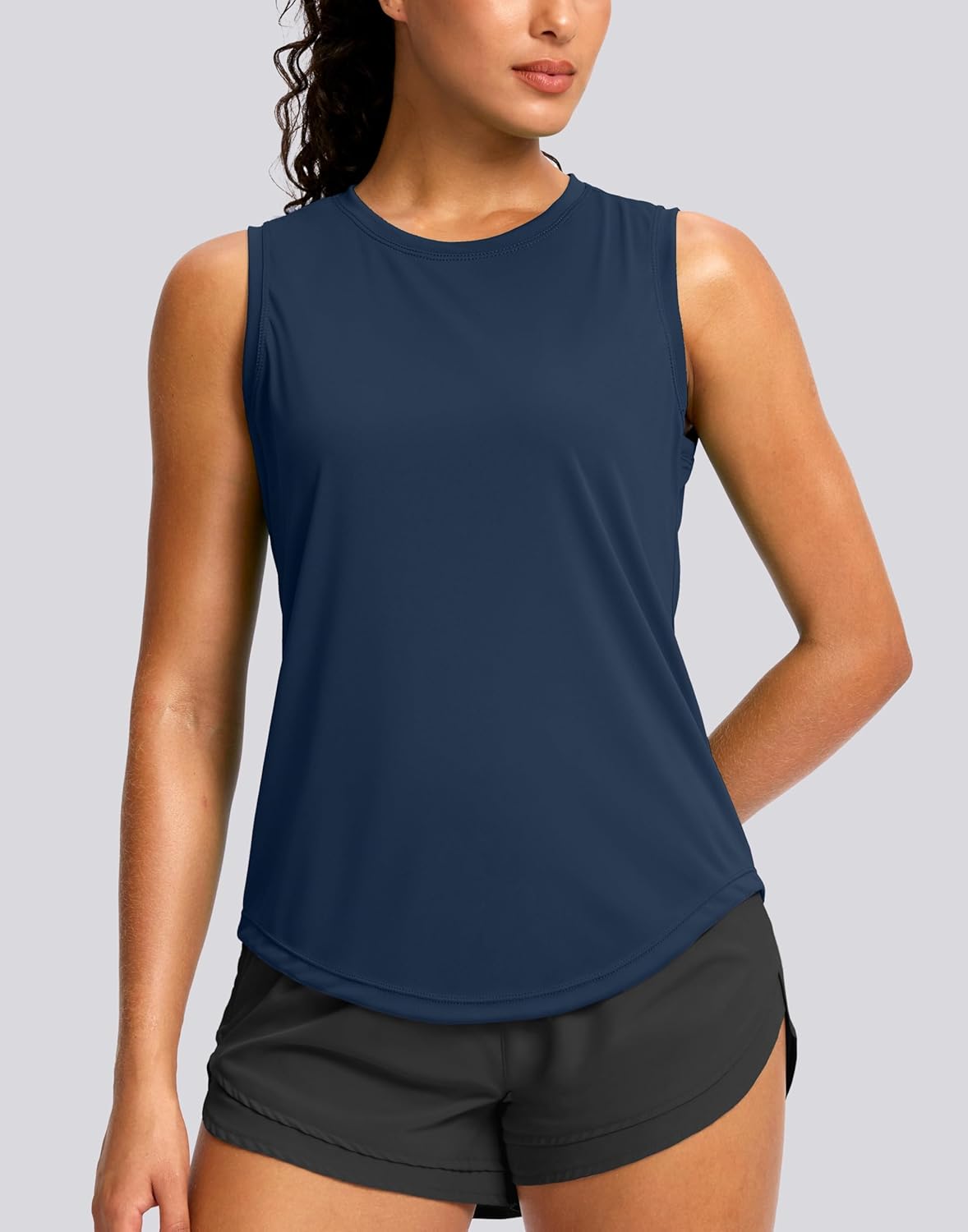 SANTINY Women's Sleeveless Workout Tops - Breathable Lightweight Athletic Tank for Yoga & Running