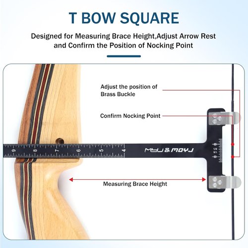 Archery Bow String Nocking Points Set - Includes T-Shaped Ruler & 6 Bowstring Sets for Recurve & Compound Bows