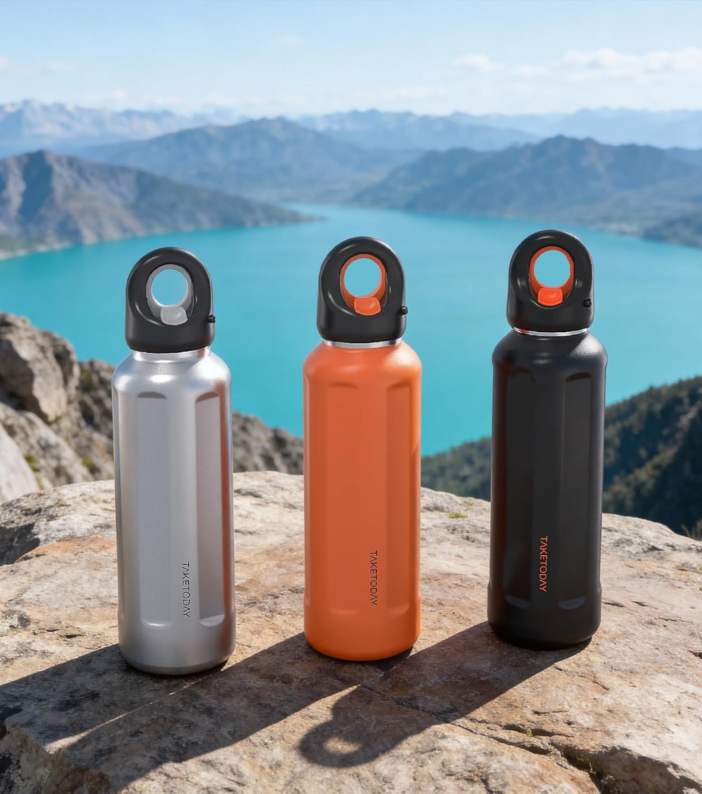 TakeToday Travel Water Bottle - Collapsible & Insulated Design for Easy Portability