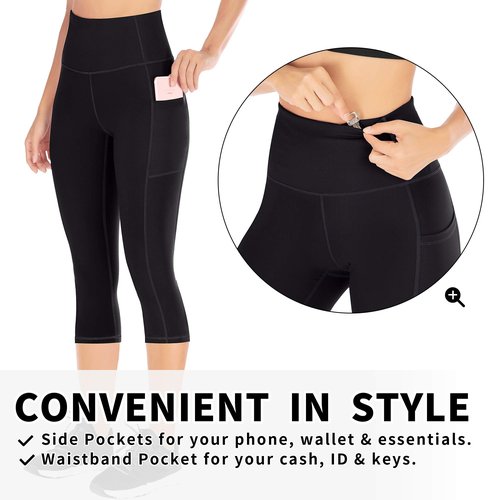 Ewedoos Capri Leggings for Women High Waisted Yoga Pants with Pockets for Women Tummy Control Workout Leggings Yoga Capris