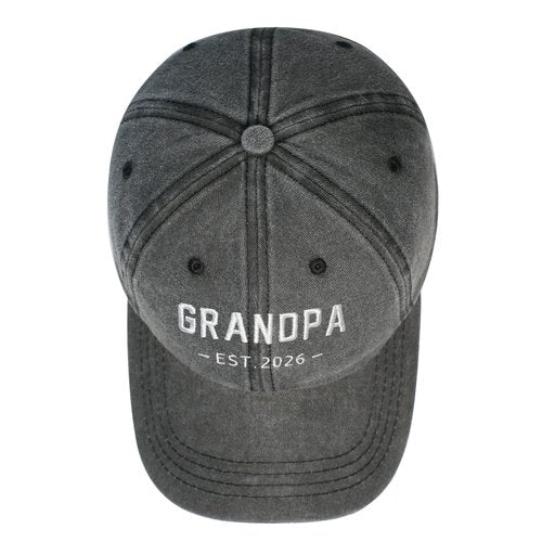 New Grandpa Gifts Est 2026 Promoted to Grandpa to be Pregnancy Announcement Gift, First Time Gifts for New Grandpas Grandfather Fathers Day Christmas Birthday Grandpas Hat for Men Adjustable