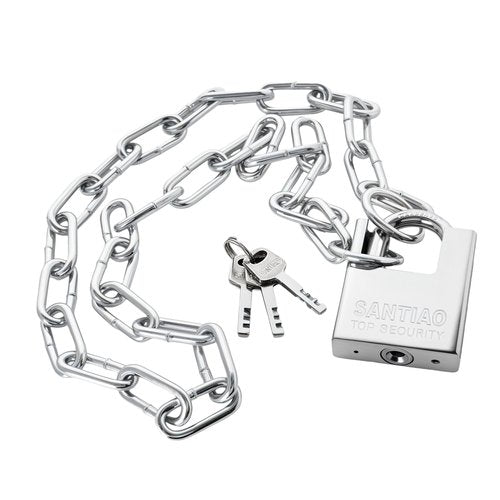 39 Inch/1 Meter Chain Lock with Heavy Duty Locks Stainless Steel Security Anti Cut Padlock with Same Keys Anti Theft Protection for Bicycle,Motorcycle,Scooter,Door,Fence,Garage