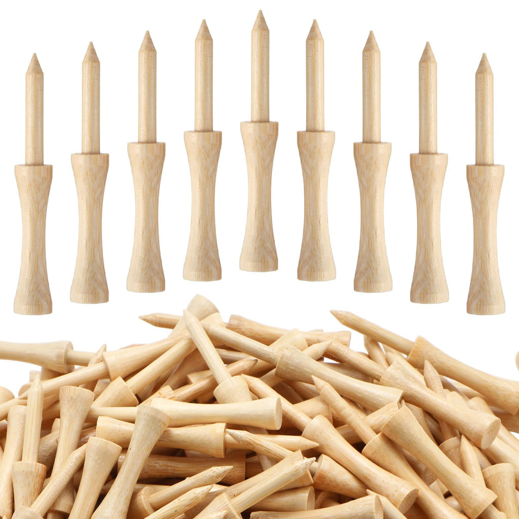 Vinsot 500 Pcs Step Down Golf Tees 2-3/4 Inch Bulk Wooden Bamboo Golf Tees for Men Women Indoor and Outdoor Practice Driving Range and Simulator Essential Accessories