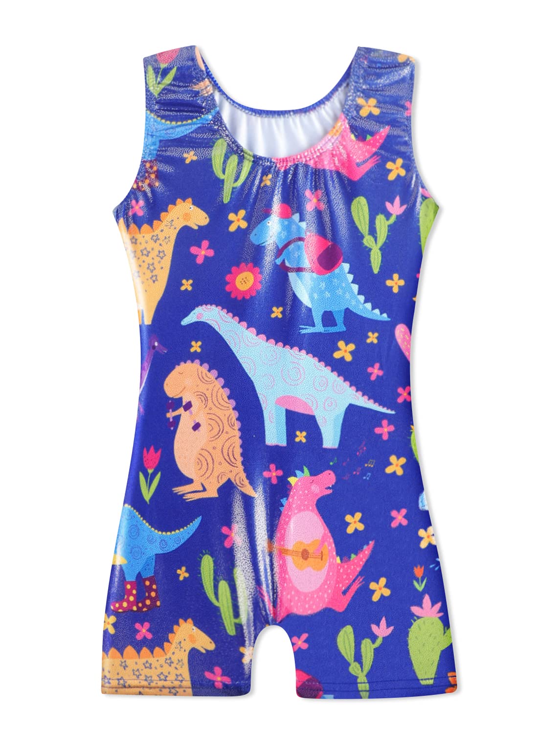 HOZIY 7-8 Year Old Gymnastics 7 Year Old for Girl Biketards Shorts Bike Tumbling Outfits Bodysuits Rainbow Dinosaur Blue Navy Sparkle Rainbow Dinosaur Sparkle