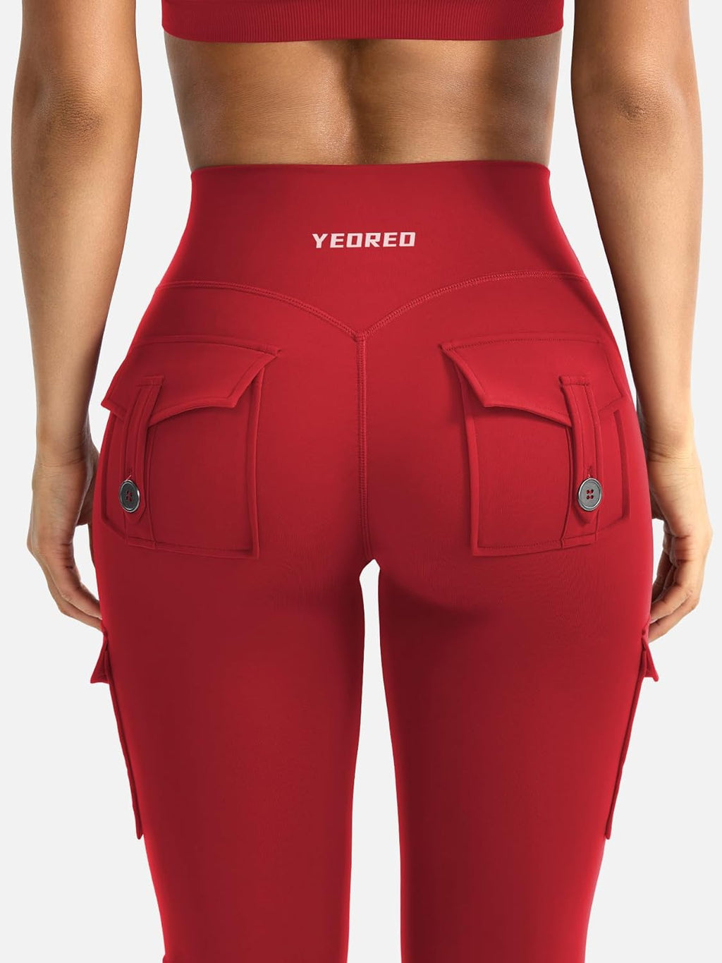 YEOREO CoreFlex Women's High-Waisted Flare Leggings - Hidden Pockets, No Front Seam, Perfect for Yoga & Gym