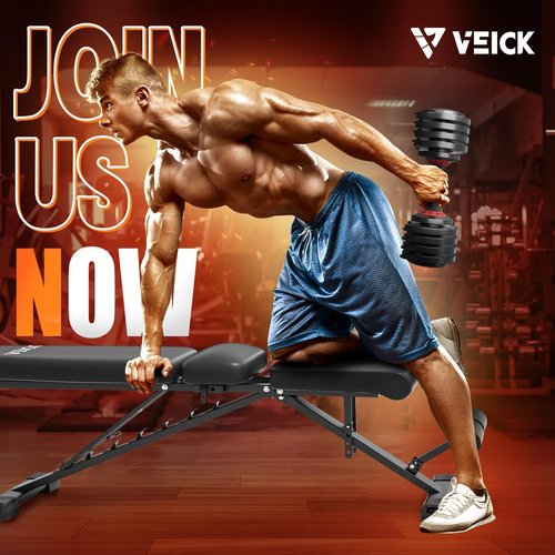 VEICK 25 lbs Adjustable Dumbbell with Anti-Slip Turning Handle, Fast Adjust Weight for Men Women, Exercise Equipment with Tray for Home Gym Full Body Workout Fitness