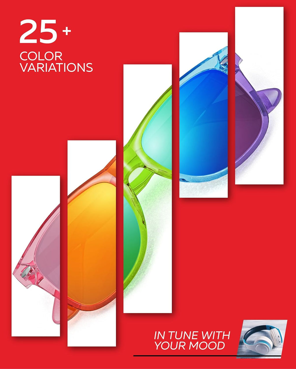 Skiennix Retro Rewind Sunglasses - Colorful Neon 80s Mirrored Frames for Men & Women
