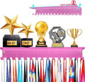 Non-Slip Trophy Shelf by [Brand Name] - Medal Display Rack with 16-Inch Length for Gymnastics, Race, Soccer, Swim