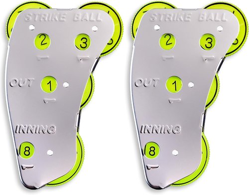 Cannon Sports 4 Wheel Umpire Indicator - Optic Yellow Dials for Strikes, Balls, Outs | Softball & Baseball Clicker
