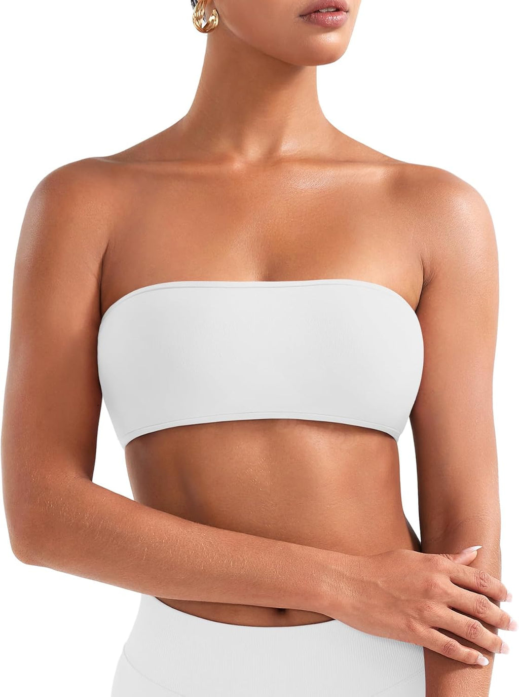 VOYJOY Backless Bandeau Bra - Adjustable Workout Top for Comfort & Support | Basic Tank Design
