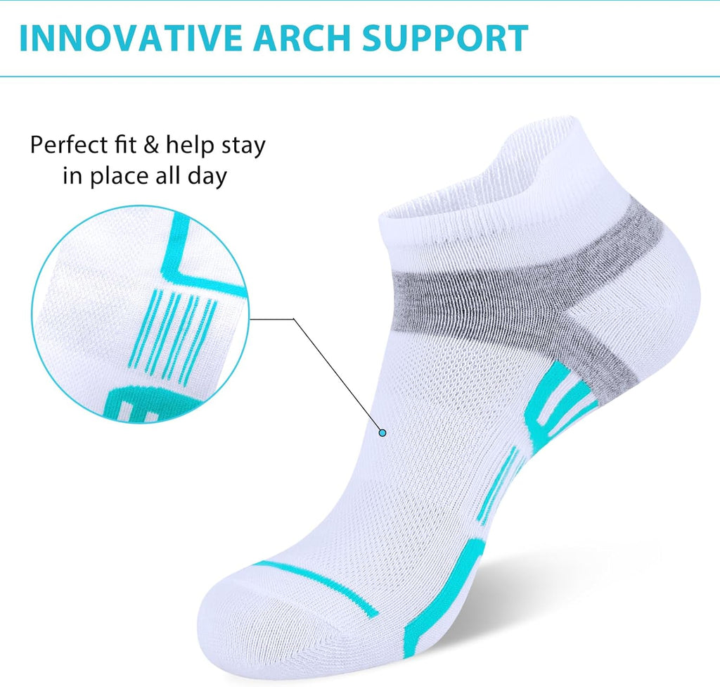 Skiennix Women's Ankle Socks - Lightweight & Breathable Low Cut Design | 10/15 Pairs with Heel Tab