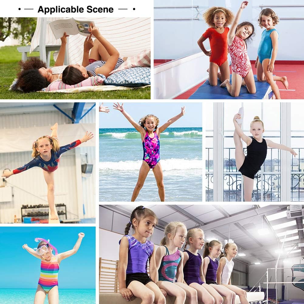 uideazone Gymnastics Leotards - Sparkly Ballet Unitard with Shorts for Girls 2-9T