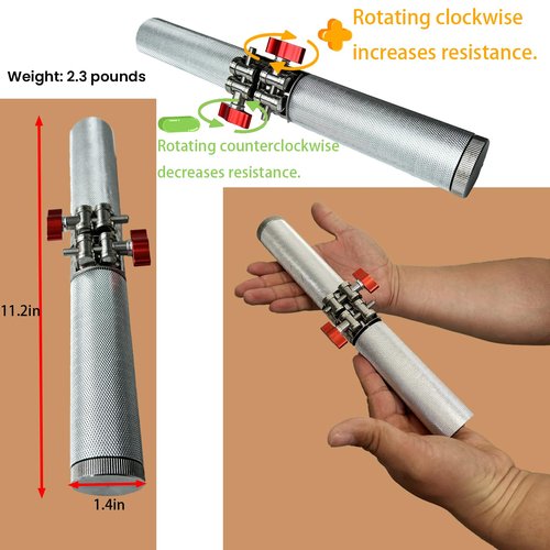 Forearm Strengthener and Wrist, Adjustable Resistance, Comfortable Grip and a Durable Design Roller Perfect for Men and Women - Ideal for Hand, Wrist, and Forearm Strength Training, Workout - Wrist/Arm Builder (red)