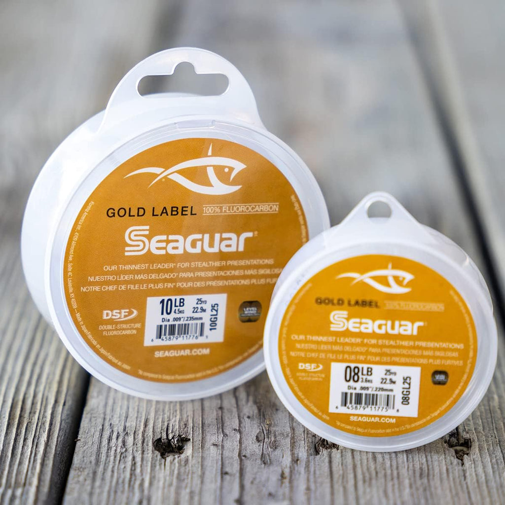 Seaguar Gold Label Fishing Leader Line - 100% Fluorocarbon for Fresh & Saltwater | Clear, Multiple Sizes