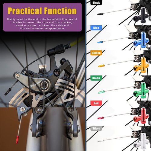 Swpeet Stainless Steel Bike Cable Cutter and Brake/Shift Cable Kit with Crimp Terminals and End Caps
