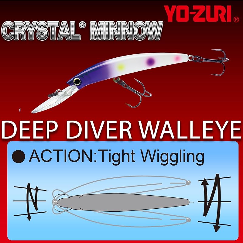 Duel Crystal Minnow Deep Diver Walleye Lure - 3/8oz Floating