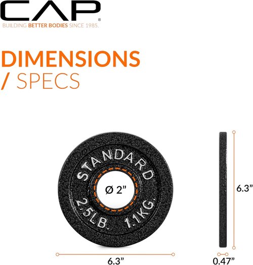 CAP Barbell Olympic Weight Plate - Durable 2-Inch Design | Various Sizes Available