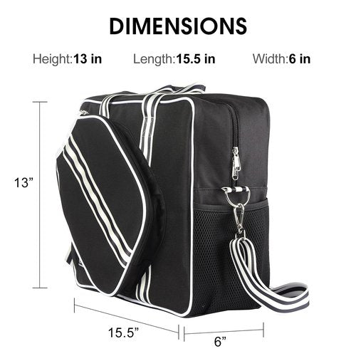 Fenewgaga Pickleball Bags For Women&Man | Pickleball Bags With Insulated Drink Cooler Bag Fence Hooks | Pickleball Gift | Pickleball Tote Bag With Shoe Bag | Cute Pickleball Bag (Black)