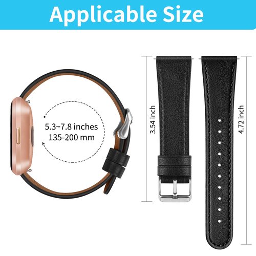 Dailatu Leather Bands for Fitbit Versa 2 Bands & Versa Bands & Versa Lite Wristbands, Adjustable Soft Classic Fitbit Versa SE Leather Replacement Strap for Women Men, black+brown+grey