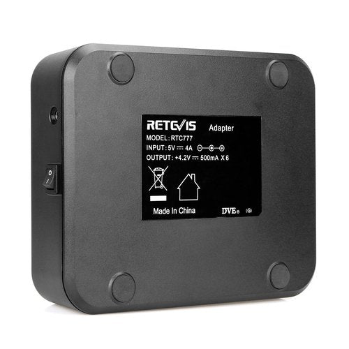 Retevis H-777 H-777H Six-Way Charger Compatible with Retevis H-777 H-777H H777D Baofeng BF-888S BF-88ST (Not for H-777S) Two Way Radio and Battery, Multi Unit Walkie Talkie Charger (1 Pack)