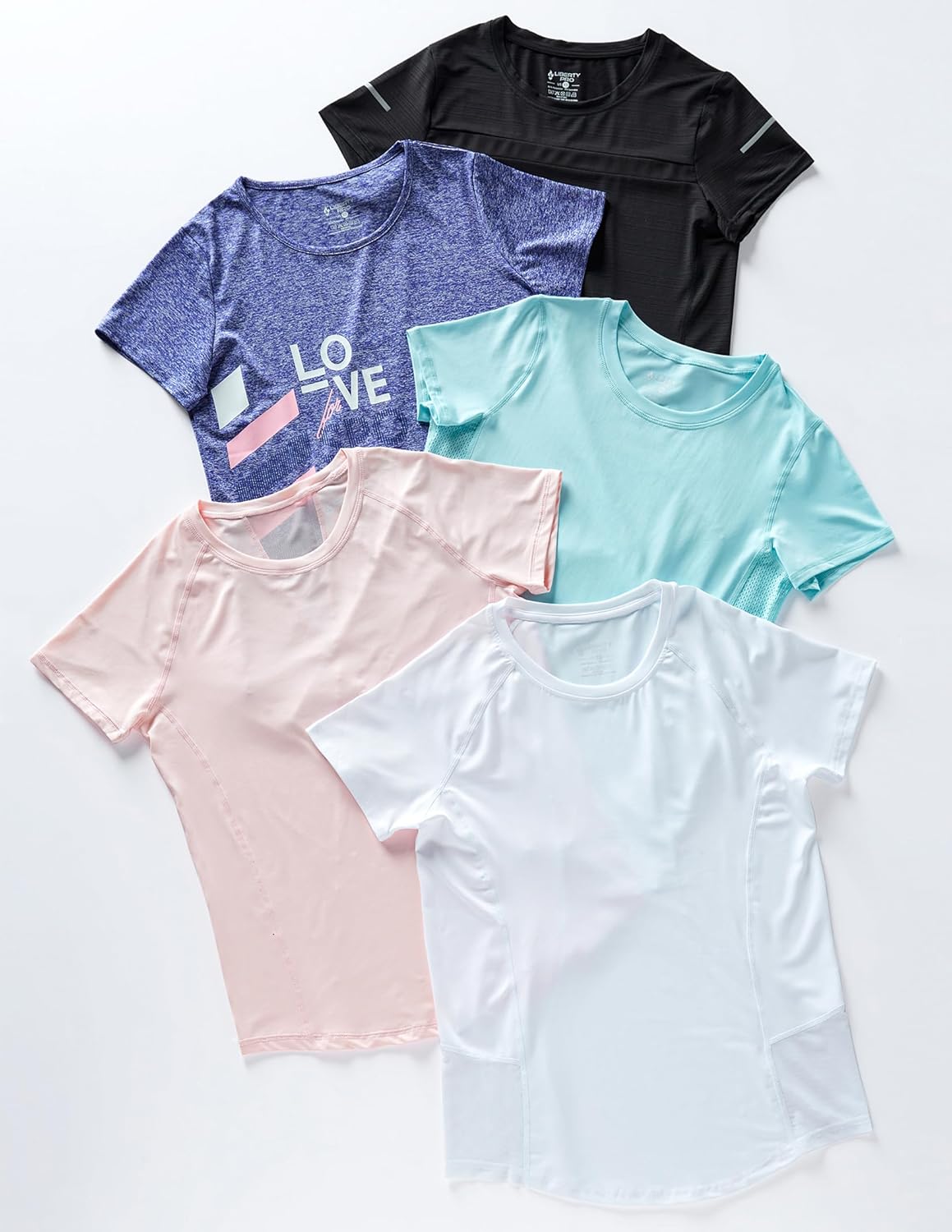 Skiennix Women's Dry Fit Short Sleeve T-Shirts - Athletic Workout Tees for Gym & Yoga | 5 Pack
