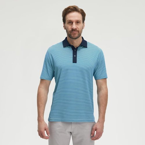 M MAELREG Polo Shirts for Men - Moisture-Wicking Dry Fit Performance Golf Shirt | Short Sleeve Striped Design