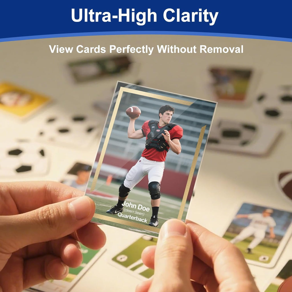 Ultra-Clear Trading Card Sleeves - 100 Pcs Top Loading Protectors for Standard 2.5" X 3.5" Cards