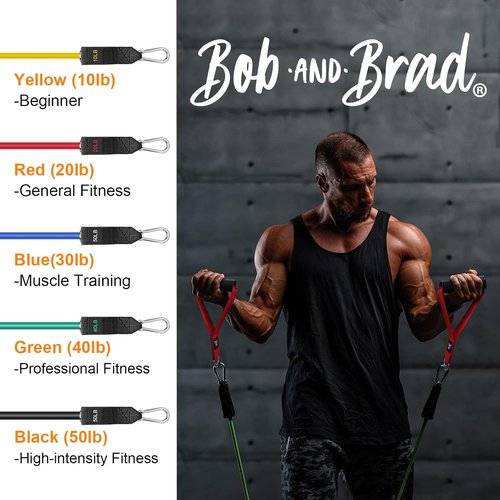 Bob And Brad Resistance Bands Set - Stackable Up to 150 lbs with Handles, Door Anchor & Ankle Straps for Home Gym Fitness