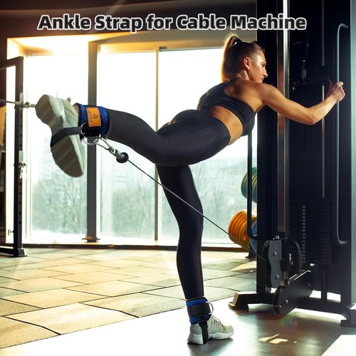 ELEAMY Ankle Straps for Dumbbells - Durable Foot Attachments for Weight Lifting & Leg Extensions
