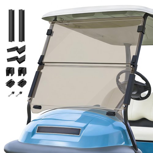 FIXHAWK Club Car Precedent Windshield, Club Car Windshield Replacement for Tempo, Precedent, Onward 2004-up Gas/Electric Golf Carts, Foldable Tinted Precedent Golf Cart Windshield (37.59"W x 33.96"H)