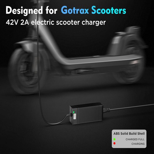 EVAPLUS 42V 2A Fast Charger - UL Certified with 5 Type Plugs for 36V Lithium Batteries | Compatible with Electric Scooters