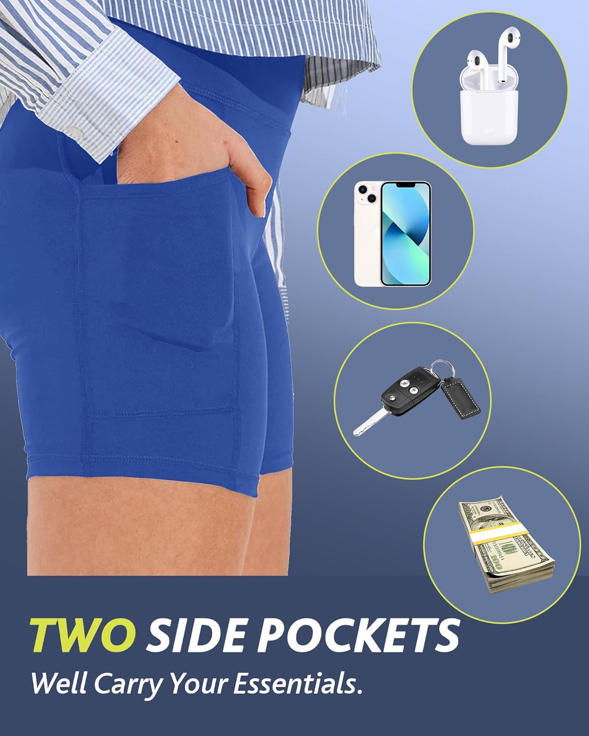 CAMPSNAIL Biker Shorts for Women - High Waisted Spandex with Pockets | Tummy Control & Multiple Lengths