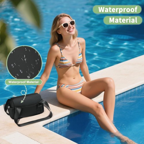 Mini Gym Bag for Women, Yoga Small Sports Bag for Women Girls, Waterproof PU Fitness Tote with Wet Compartment, Black