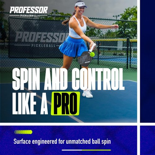 Professor PhD T700 Raw Carbon Fiber Premium Pickleball Paddle Racket - Precision Honeycomb Core - Enhanced Power & Control - USAPA Pickleball Approved