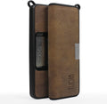 TUDIA Travel Leather Case for KardiaMobile 6L - Durable Magnetic Closure & Key Holder | Slim Brown Design