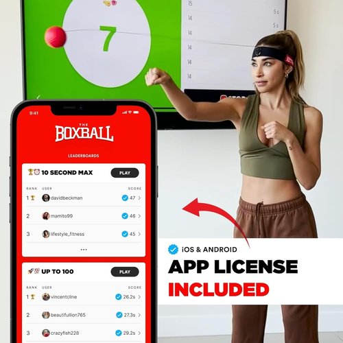 Boxbollen® Boxing Reflex Ball - App-Connected Punch Counter for Hand-Eye Coordination - Perfect Gift for All Ages