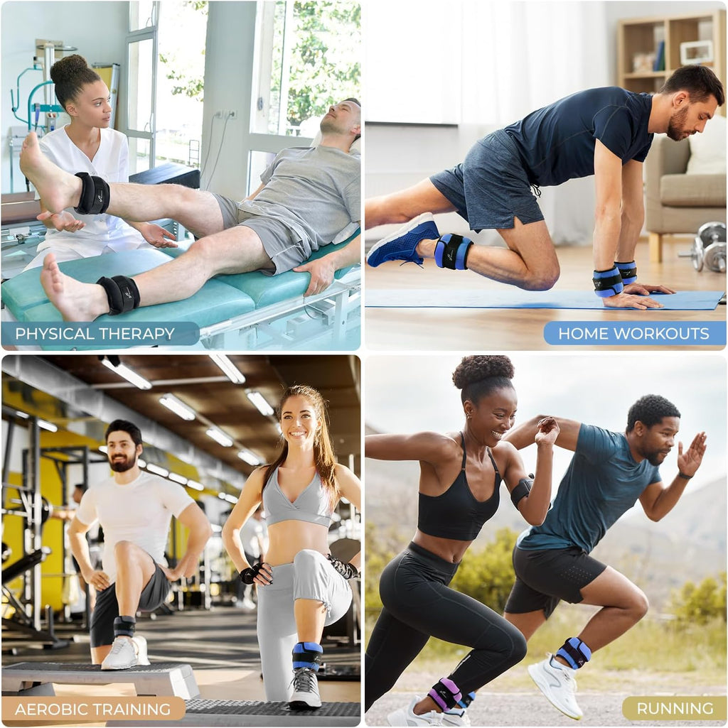 Sportneer Adjustable Ankle and Wrist Weights - Comfortable Fit for Fitness | 1-7 lbs / 1-10 lbs Set