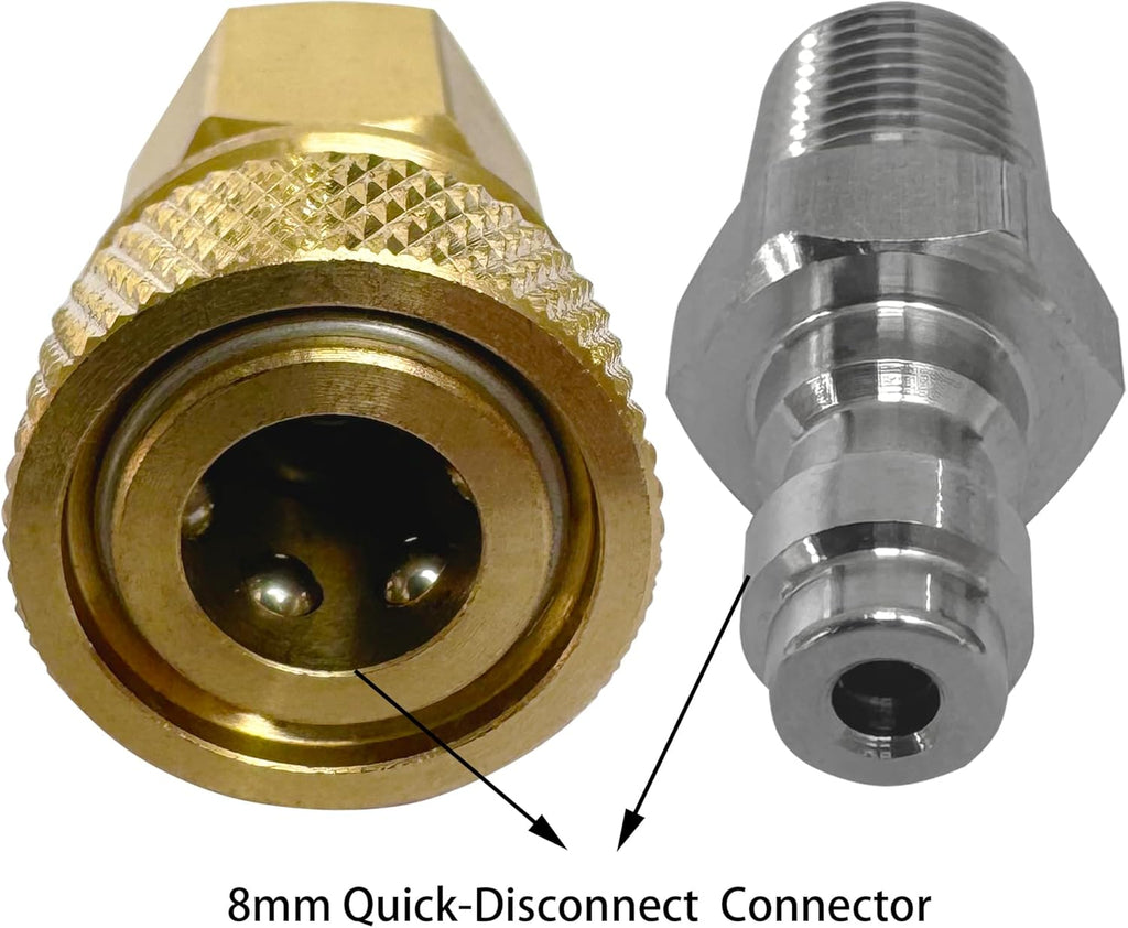 Skiennix Quick-Disconnect Set - 1/8 Inch NPT Female Connector & 8mm Male Plug for PCP & Paintball