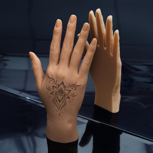 Veikmv Silicone Practice Hand Fake Tattoo Hand,Dummy Fake Tattoo Skin for Tattoo Artists and Beginners