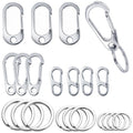 stino 20Pcs No Tarnish Stainless Steel Keychain Hooks with Key Rings, Key Chain Clip & Clasp, Multiple Sizes 1.26-1.77 Inch