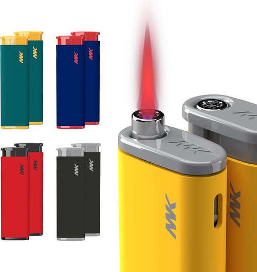 MK Lighter 50PCS Windproof Butane Candle Lighters - Refillable for BBQ, Camping & Outdoor Use